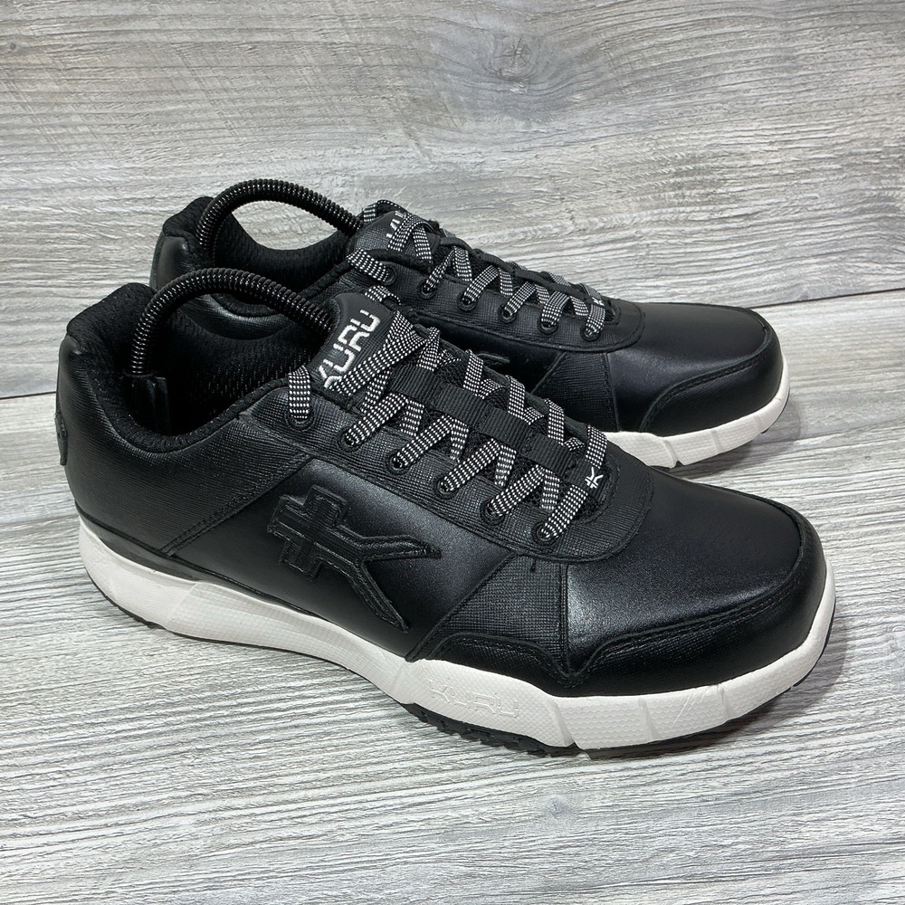 Kuru Quantum Women's Size 9 M Comfort Walking Gym Shoes Black Leather